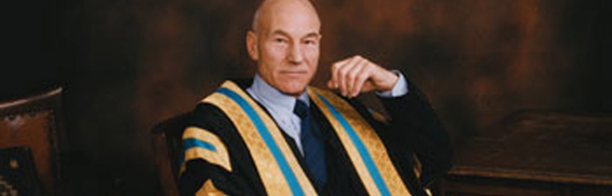 Sir Patrick Stewart as the Chancellor of the University of Huddersfield